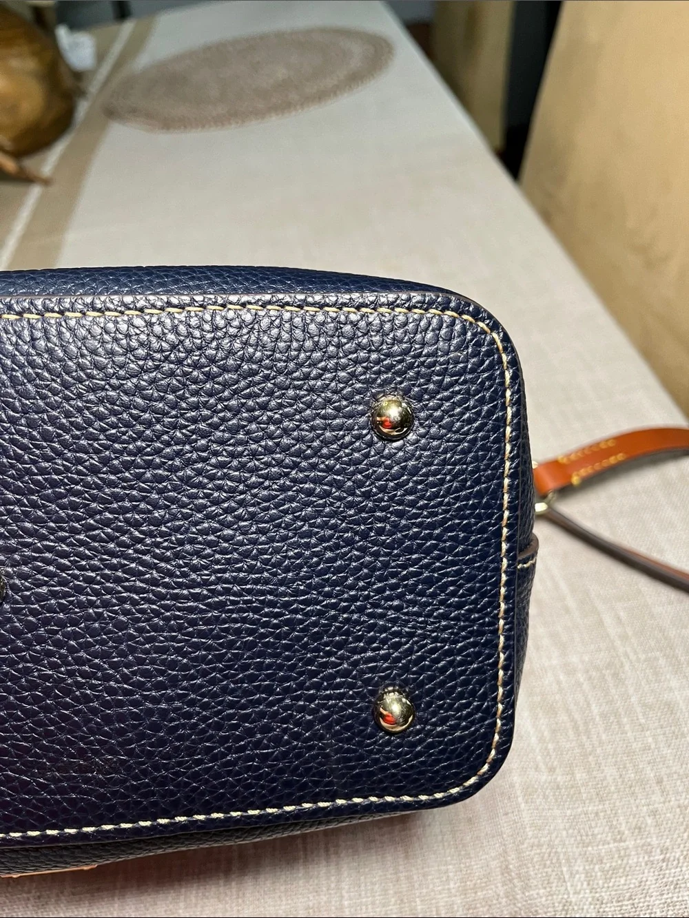 Dooney & Bourke Navy Leather  Mini Barlow with Kisslock Coin Purse